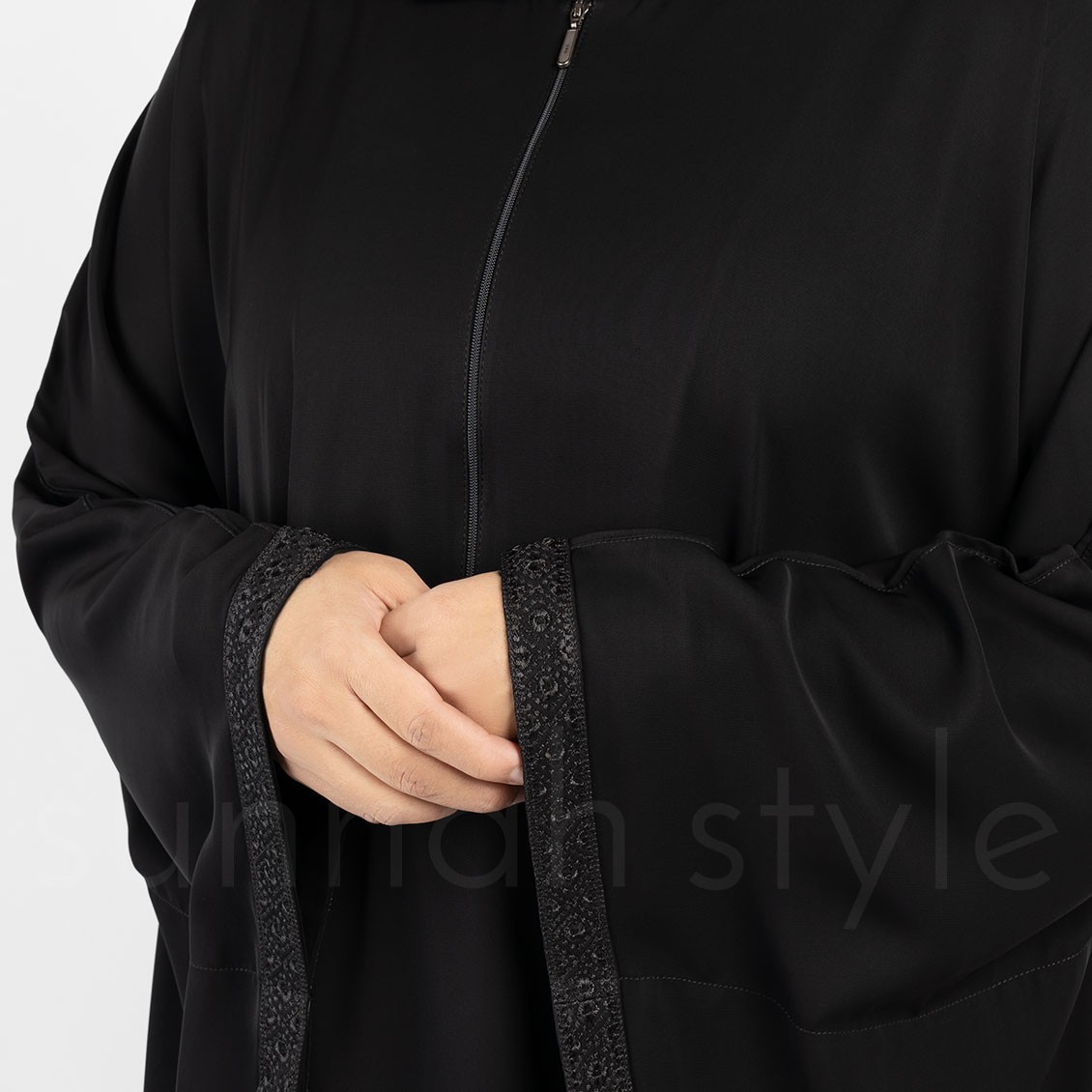 Sunnah Style Obsidian Butterfly Abaya Black Batwing Embroidery